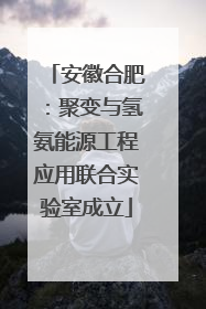 安徽合肥：聚变与氢氨能源工程应用联合实验室成立