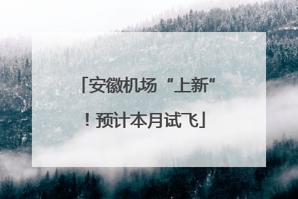 安徽机场“上新”！预计本月试飞