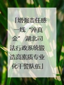 增强责任感 一线“淬真金” 湖北司法行政系统锻造高素质专业化干警队伍