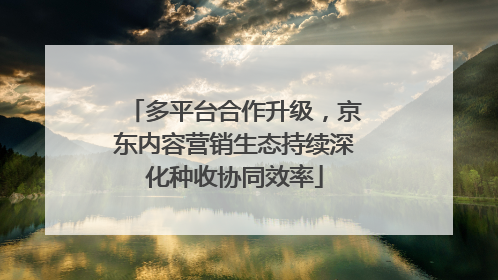 多平台合作升级，京东内容营销生态持续深化种收协同效率