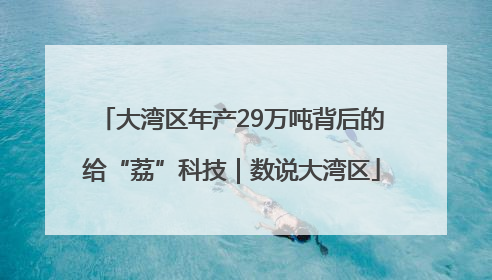 大湾区年产29万吨背后的给“荔”科技｜数说大湾区