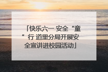 快乐六一 安全“童”行 道里分局开展安全宣讲进校园活动