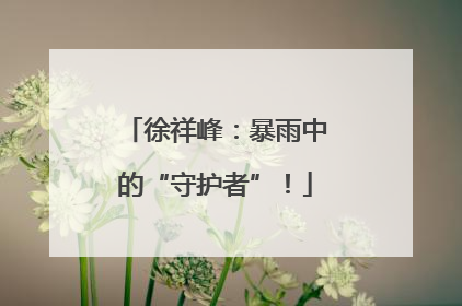 徐祥峰：暴雨中的“守护者”！