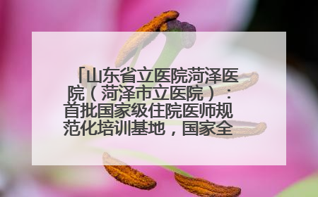 山东省立医院菏泽医院（菏泽市立医院）：首批国家级住院医师规范化培训基地，国家全科医生转岗培训基地