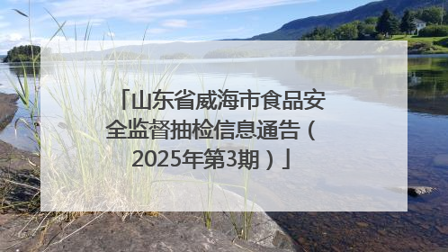 山东省威海市食品安全监督抽检信息通告（2025年第3期）