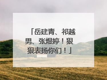 岳建青、祁越男、张煜婷！狠狠表扬你们！