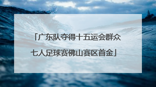 广东队夺得十五运会群众七人足球赛佛山赛区首金