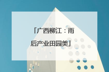 广西柳江：雨后产业田园美