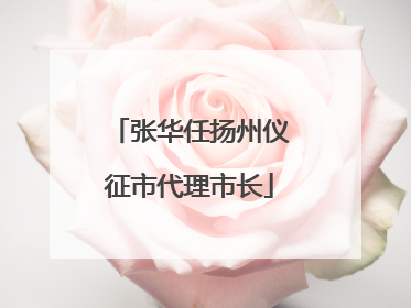 张华任扬州仪征市代理市长