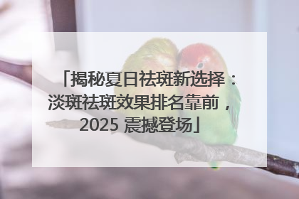 揭秘夏日祛斑新选择：淡斑祛斑效果排名靠前，2025 震撼登场