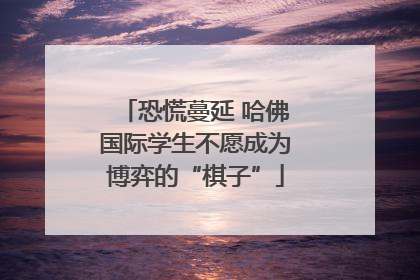恐慌蔓延 哈佛国际学生不愿成为博弈的“棋子”