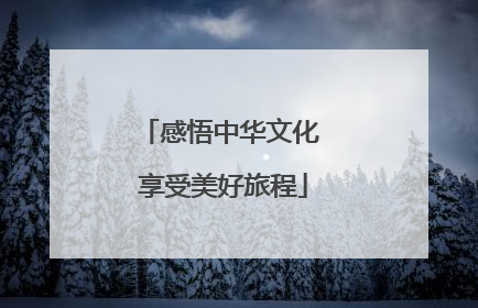 感悟中华文化 享受美好旅程