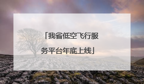 我省低空飞行服务平台年底上线