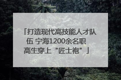 打造现代高技能人才队伍 宁海1200余名职高生穿上“匠士袍”