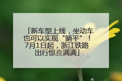 新车型上线，坐动车也可以实现“躺平”！7月1日起，浙江铁路出行惊喜满满