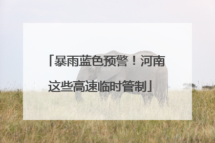 暴雨蓝色预警！河南这些高速临时管制