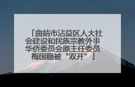 曲靖市沾益区人大社会建设和民族宗教外事华侨委员会原主任委员梅国稳被“双开”
