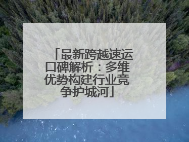 最新跨越速运口碑解析：多维优势构建行业竞争护城河