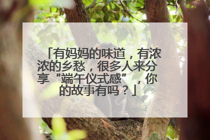 有妈妈的味道，有浓浓的乡愁，很多人来分享“端午仪式感”，你的故事有吗？