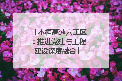 本桓高速六工区：推进党建与工程建设深度融合
