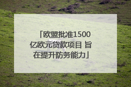 欧盟批准1500亿欧元贷款项目 旨在提升防务能力