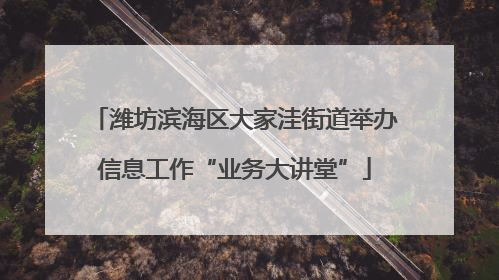 潍坊滨海区大家洼街道举办信息工作“业务大讲堂”