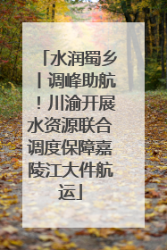 水润蜀乡丨调峰助航！川渝开展水资源联合调度保障嘉陵江大件航运