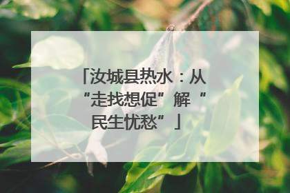 汝城县热水：从“走找想促”解“民生忧愁”