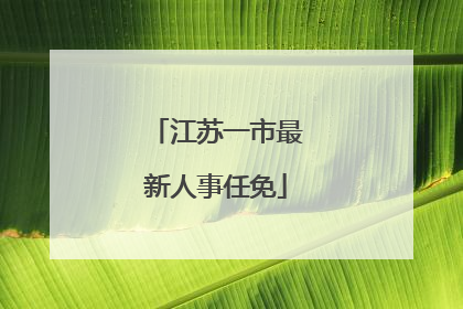 江苏一市最新人事任免