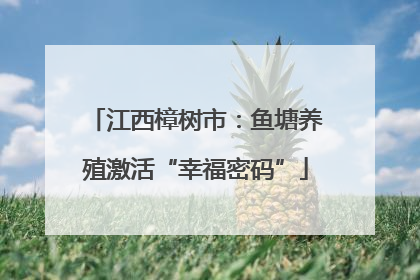 江西樟树市：鱼塘养殖激活“幸福密码”