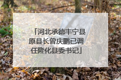 河北承德丰宁县原县长曾庆鹏已调任隆化县委书记