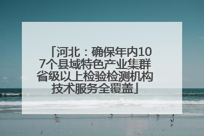 河北：确保年内107个县域特色产业集群省级以上检验检测机构技术服务全覆盖