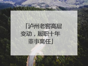 泸州老窖高层变动，履职十年董事离任