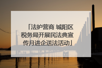 法护营商 城阳区税务局开展民法典宣传月进企送法活动