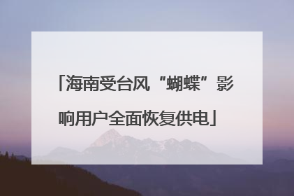 海南受台风“蝴蝶”影响用户全面恢复供电