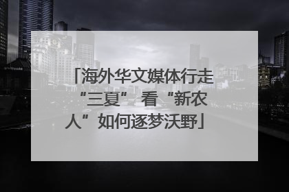 海外华文媒体行走“三夏” 看“新农人”如何逐梦沃野