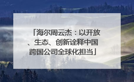 海尔周云杰：以开放、生态、创新诠释中国跨国公司全球化担当