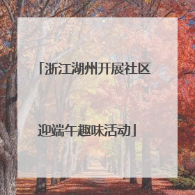 浙江湖州开展社区迎端午趣味活动