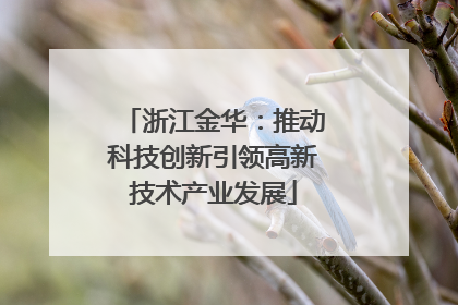 浙江金华：推动科技创新引领高新技术产业发展