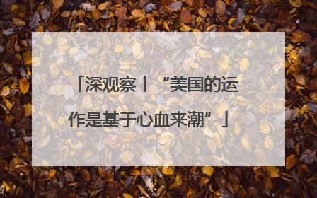 深观察丨“美国的运作是基于心血来潮”