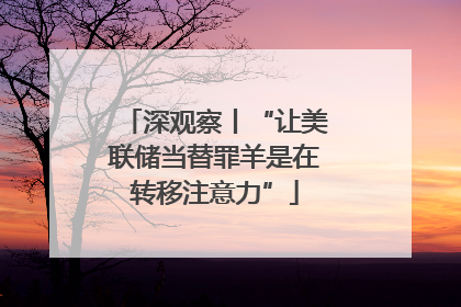 深观察丨“让美联储当替罪羊是在转移注意力”