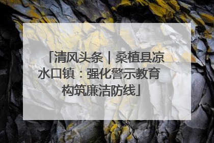 清风头条｜桑植县凉水口镇：强化警示教育 构筑廉洁防线