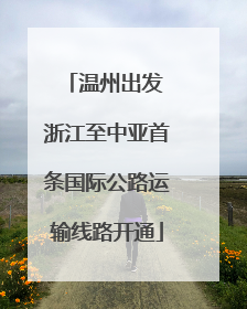 温州出发 浙江至中亚首条国际公路运输线路开通