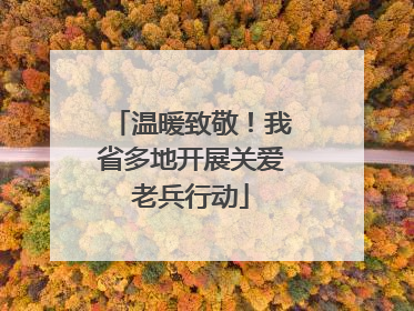 温暖致敬！我省多地开展关爱老兵行动