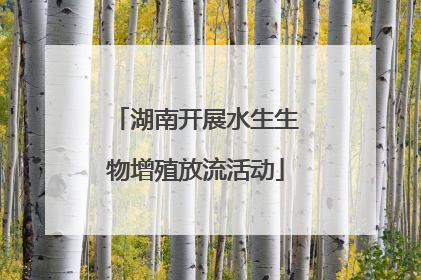 湖南开展水生生物增殖放流活动
