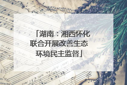 湖南：湘西怀化联合开展改善生态环境民主监督