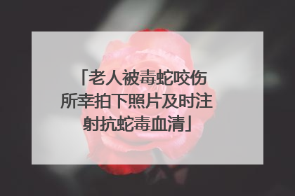 老人被毒蛇咬伤 所幸拍下照片及时注射抗蛇毒血清
