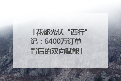 花都光伏“西行”记：6400万订单背后的双向赋能