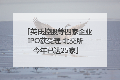 英氏控股等四家企业IPO获受理 北交所今年已达25家
