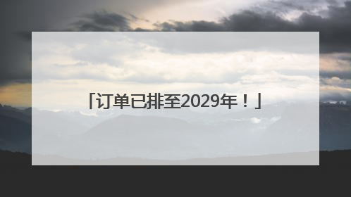 订单已排至2029年！